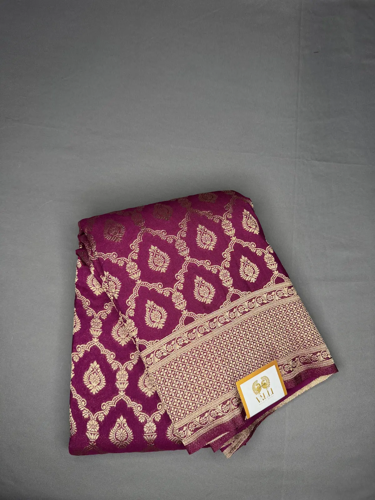 Georgette Banarasi saree -plum gold elegance